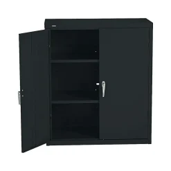 Brigade 42" Steel Storage Cabinet with 3 Shelves, Black (SC1842P) Storage Cabinets