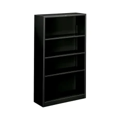 Discount Brigade 4-Shelf 59"H Bookcase, Black Steel (HS60ABCP) Bookcases