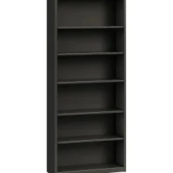Hot Brigade 6-Shelf Metal Bookcase, 81 1/8"H x 34 1/2"W x 12.63"D, Charcoal (S82ABCS) Bookcases