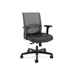 Clearance Convergence Vinyl Task Chair with Seat Slide, Adjustable Arms, Black (CMY1AUR10) Office Chairs