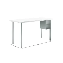 Online Coze 54"W Desk w/U-Storage, Designer and Silver (RPL2454DWP6S) Computer Desks