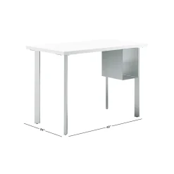 Coze 42"W Desk w/U-Storage, Designer and Silver (RPL2442DWP6S) Computer Desks