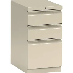 New FlagShip 3-Drawer Mobile Pedestal File, 28"H x 15"W 22 7/8"D, Greige (H18723RLT5) File Cabinets