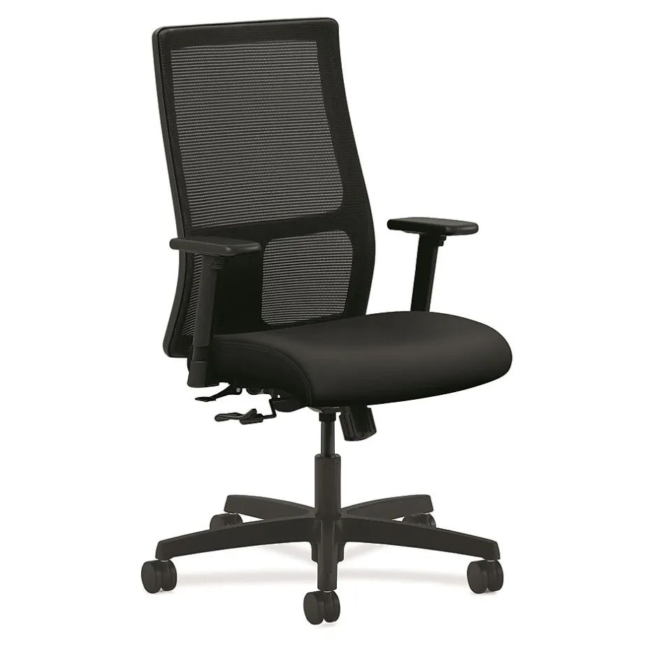 Online ® Ignition® Mesh Mid-Back Office/Computer Chair, Adjustable Arms, Contourett Polyurethane Black Office Chairs