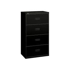 Discount Lateral File, 4 Drawers, Molded Pull, 36"W, Black Finish (BSX484LP) File Cabinets