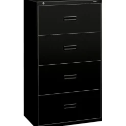 New Lateral File, 4 Drawers, Molded Pull, 30"W, Black Finish (BSX434LP) File Cabinets
