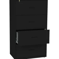 New Lateral File, 4 Drawers, Molded Pull, 30"W, Black Finish (BSX434LP) File Cabinets
