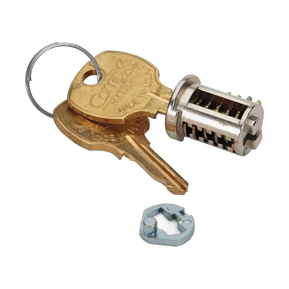 Discount Lock Core Kit for Locking File Cabinets and Pedestals, Chrome, 1/2"H x 1/2"W x 3/4"D File Cabinets