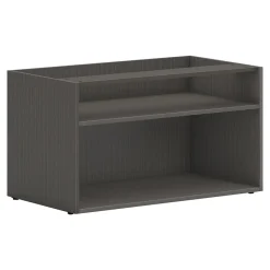 Discount Mod 21" Low Storage Credenza with 2 Shelves, Slate Teak (HLPLCL3620S.LSL1) Storage Cabinets