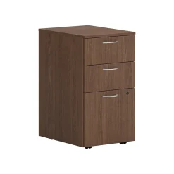 Sale Mod 3-Drawer Mobile Vertical File Cabinet, Letter/Legal Size, Lockable, 28"H x 15"W x 20"D, Sepia Walnut (PLPMBBFLE1) File Cabinets
