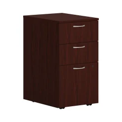 Discount Mod 3-Drawer Mobile Vertical File Cabinet, Letter/Legal Size, Lockable, Traditional Mahogany (PLPMBBFLT1) File Cabinets