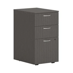 Best Mod 3-Drawer Mobile Vertical File Cabinet, Letter/Legal Size, Lockable, 28"H x 15"W x 20"D, Slate Teak (PLPMBBFLS1) File Cabinets