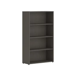 Hot Mod 4-Shelf 53"H Bookcase, Slate Teak (HLPLBC3013B4.LSL1) Bookcases