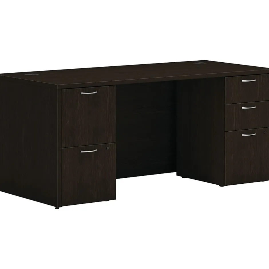 Mod 66"W Double-Pedestal Desk, (HLPLDS66PSJA1) Computer Desks