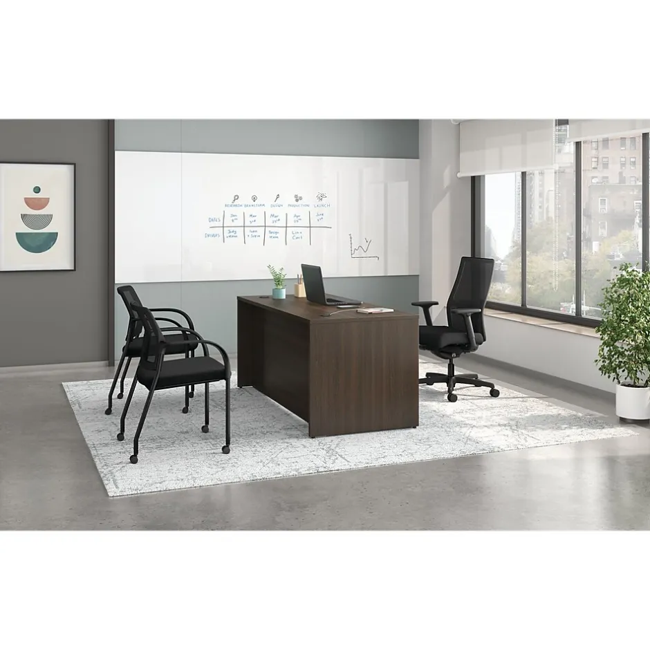 Mod 66"W Double-Pedestal Desk, (HLPLDS66PSJA1) Computer Desks