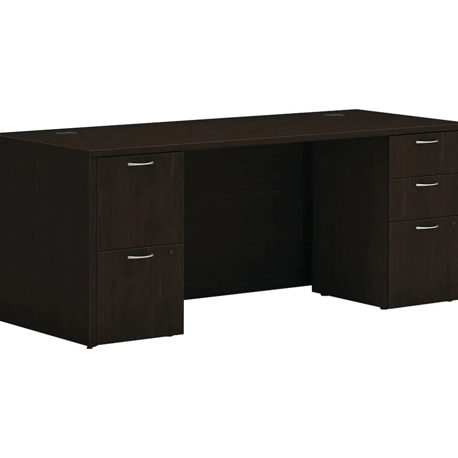 New Mod 72"W Double-Pedestal Desk, (HLPLDS72PSJA1) Computer Desks