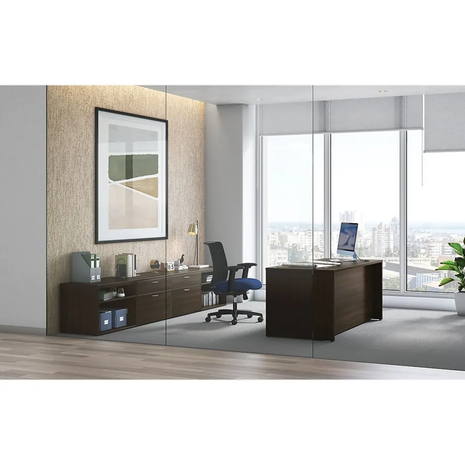 New Mod 72"W Double-Pedestal Desk, (HLPLDS72PSJA1) Computer Desks