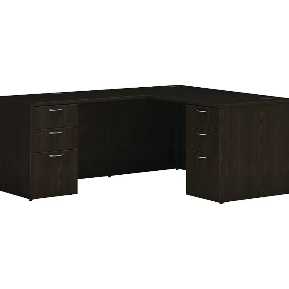Best Mod 60"W L-Shaped Double-Pedestal Desk, (HLPL6072LDESK2BBFJA1) L-Desks