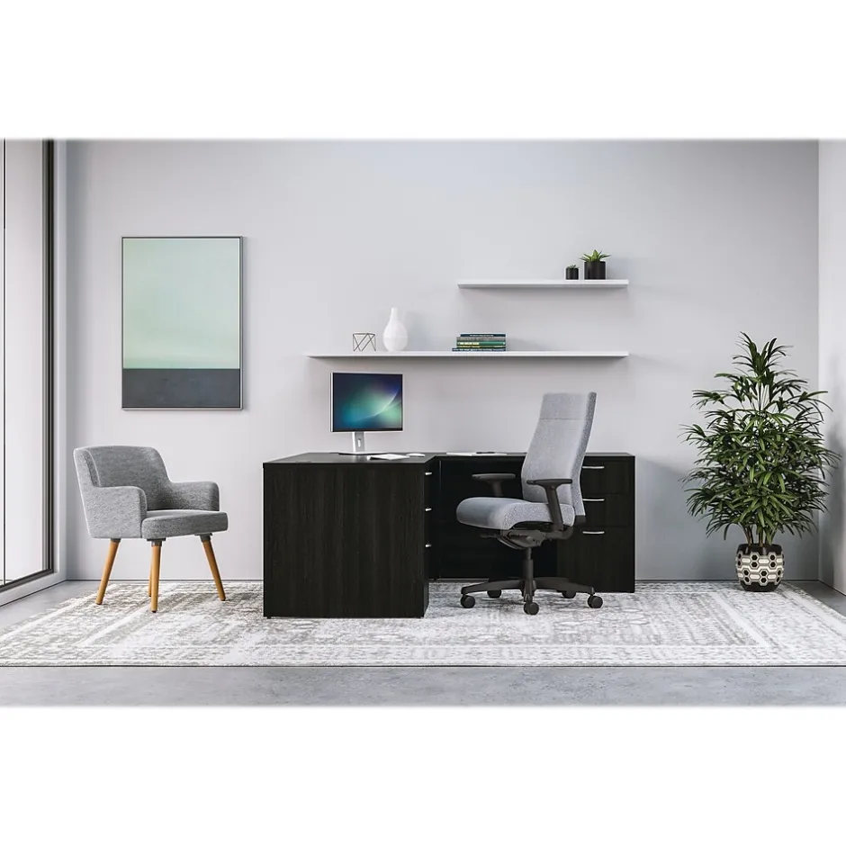 Best Mod 60"W L-Shaped Double-Pedestal Desk, (HLPL6072LDESK2BBFJA1) L-Desks