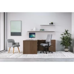 Hot Mod 60"W L-Shaped Double-Pedestal Desk, (HLPL6072LDESK2BBFSE1) L-Desks