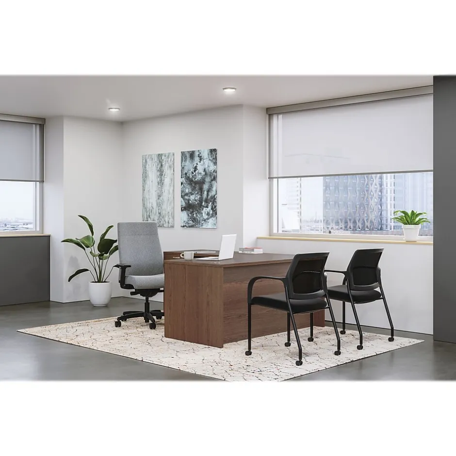 Hot Mod 60"W L-Shaped Double-Pedestal Desk, (HLPL6072LDESK2BBFSE1) L-Desks