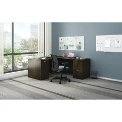 Discount Mod 66"W L-Shaped Double-Pedestal Desk, (HLPL6672LDESKJA1) Computer Desks