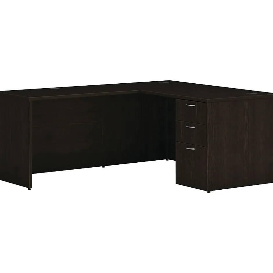 Discount Mod 60"W L-Shaped Single-Pedestal Desk, (HLPL6072LDESK1BBFJA1) L-Desks