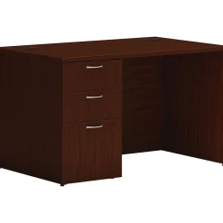 New Mod 48"W Single-Pedestal Desk, (HLPLDS4830BBFTM1) Computer Desks