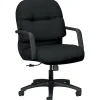 Online Pillow-Soft Fabric Mid-Back Executive Chair, Black, Fixed Arms (2092CU10T) Office Chairs