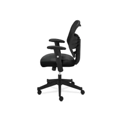Hot Prominent Mesh High-Back Task Chair, Adjustable Arms, Black SofThread Leather Seat (BSXVL531SB11) Office Chairs