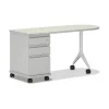 SmartLink 60" D-Shape Value Teacher Station Desk, Silver Mesh/Platinum (HLTV2460T-3.B9.K.T1) Office Desks