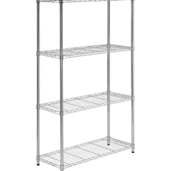 Hot Honey Can Do 4-Shelf Metal Unit, 36"W, Chrome (SHF-09439) Shelving