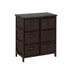Sale Honey Can Do Woven Strap 6 Drawer Chest with Wooden Frame, Espresso Black (TBL-03759) Storage Cabinets