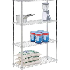 Honey-Can Do 4-Tier 250lb. Capacity Shelving Unit, Chrome (SHF-09437) Shelving