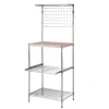 Hot Mini Microwaveable Shelf w/MDF Top, Chrome (SHF-09256) Shelving