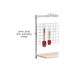 Hot Mini Microwaveable Shelf w/MDF Top, Chrome (SHF-09256) Shelving
