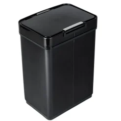 Honey-Can-Do Motion Sensor Steel Indoor Trash Can with Automatic Lid, 13.2 Gallon, Black (TRS-08415)