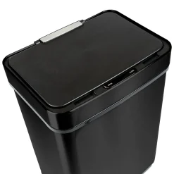 Honey-Can-Do Motion Sensor Steel Indoor Trash Can with Automatic Lid, 13.2 Gallon, Black (TRS-08415)