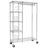 Best Rolling Closet with Garment Bar and Shelves, 18"W, Chrome (SHF-01567) Shelving