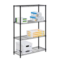 Hot 4-Shelf Metal Shelving Unit, 36"W, Black (SHF-03936) Shelving