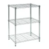 Sale 3-Shelf Metal Unit, 24"W, Chrome (SHF-01903) Shelving