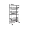 3-Shelf Steel Shelving Unit, 73.6" x 35.6" x 17.9", Black (SHF-09977) Shelving