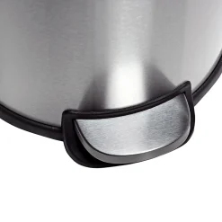 Honey-Can-Do Steel Indoor Round Step Can Trash Can with Hinged Lid, 7.92 Gallon, Silver (TRS-09074)