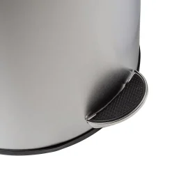 Honey-Can-Do Steel Indoor Semi-Round Step Trash Can with Hinged Lid, 10.56 Gallon, Silver (TRS-09332)