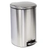 Honey-Can-Do Steel Indoor Square Soft-Close Step Trash Can with Hinged Lid, 13.2 Gallon, Silver (TRS-09335)