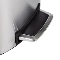 Honey-Can-Do Steel Indoor Square Soft-Close Step Trash Can with Hinged Lid, 13.2 Gallon, Silver (TRS-09335)