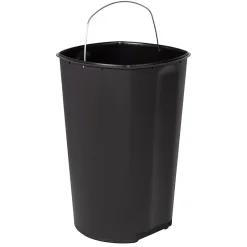 Honey-Can-Do Steel Indoor Square Soft-Close Step Trash Can with Hinged Lid, 13.2 Gallon, Silver (TRS-09335)