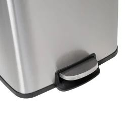 Honey-Can-Do Steel Indoor Trash Can Set with Hinged Lid, 7.92 & 1.32 Gallon, Rose Gold (TRS-09325)