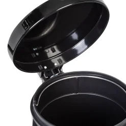 Honey-Can-Do Steel Round Step Trash Can with Lid, Black, 3.17 Gallon (TRS-05170)