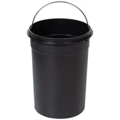Honey-Can-Do Steel Round Step Trash Can with Lid, Black, 3.17 Gallon (TRS-05170)
